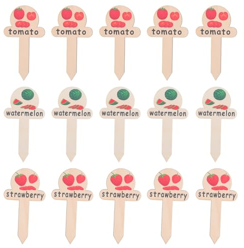 LALAFINA 30pcs Wooden Plant Labels Garden Stake Tags for Vegetable Seeding Garden Markers Natural Wooden Signs for Greenhouses Farms and Patios