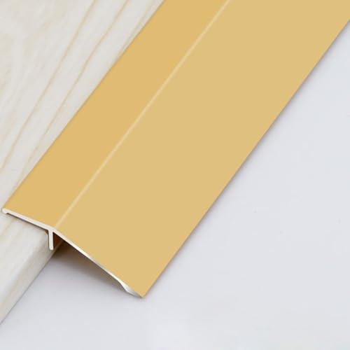VQWQV Fußböden Abdeckleiste Übergangsleiste Für Unebene Böden Bodenbelag Randstreifen Bodenschwellenübergang Aluleisten Boden Flach Trennstreifen Für Unebene Böden Höhen(Gold,90 * 3.5cm)