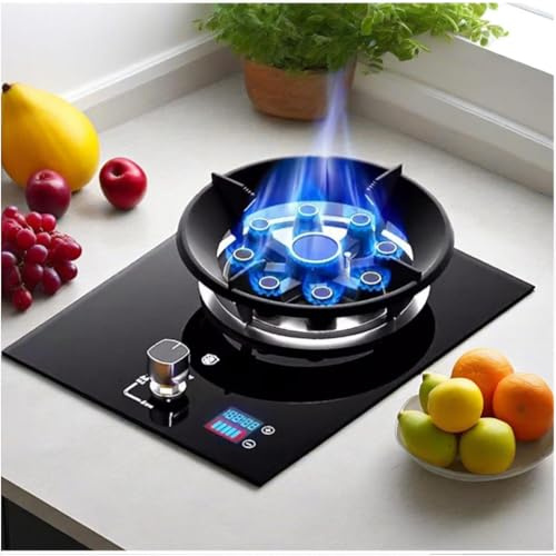 Fornello A Gas Portatile per Interni - Fornello A Gas in Vetro Temperato da 5,2 KW, Fornello da Cucina per La Casa con Funzione Timer, con Bruciatore Singolo da Cucina(NG)