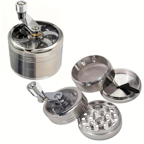 LEPREM Molinillo de nueces y Especias duras for Nuez moscada, Jengibre, Sal de Roca y Pimienta, Herramientas manuales, trituradoras(Silver)
