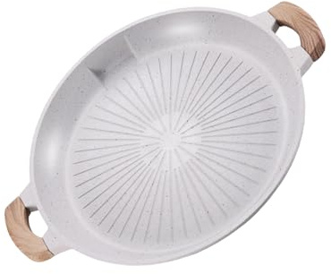 AMISENK Vassoio rotondo funzionale in alluminio per barbecue in alluminio portatile per grigliare facilmente a casa o all'aperto