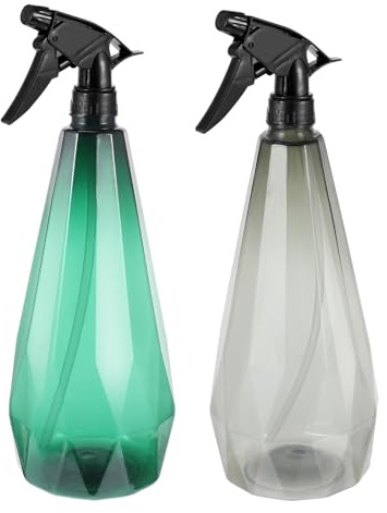 FOMIYES Lot de 2 Flacons Pulvérisateurs de Jardin 1l en Plastique Solaire, Couleurs Étoile Grise et Vert Bambou, Vaporisateurs Rechargeables Ergonomiques pour Arrosage Fleurs et Plantes
