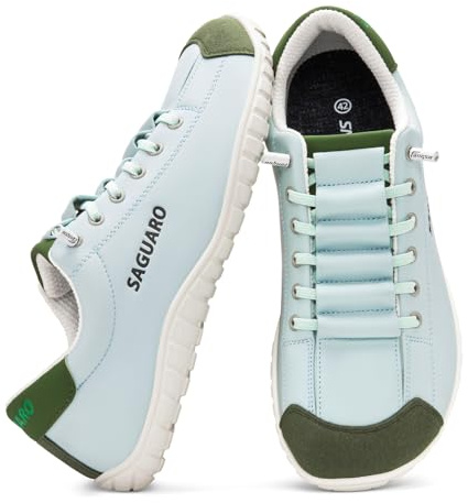 SAGUARO Zapatillas Barefoot Hombre Mujer, Calzado Minimalista Respetuoso - Zapatos Casual Deportivos para Pies Anchos, Ligeros y Antideslizante para Uso Diario, Trabajo y Viaje Azul Cielo,Gr.43