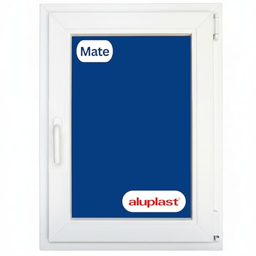 Winwindo - Ventana PVC Reforzada | 70x100 | Oscilobatiente Derecha | Cristal Climalit Mate | Perfil Aluplast | Blanca | No amarillea, Ruido <45db, Aislamiento Térmico | Entrega 24/48h