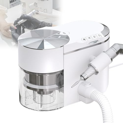 ylpddmm Ponceuse pour Ongles Professionnel,Ponceuse à Ongles 2 en 1 avec aspirateur intégré, Ponceuse Électrique 30 000 TR/Min avec Moteur sans Balais,Silencieux ≤68dB et Tuyau Extension