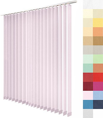 Sun World Lamellenvorhang nach Maß, Vertikal Lamellen Jalousien auf Maß vertikal Lamellen Maßanfertigung Vertikaljalousie Schiebevorhang ohne Deckenschiene (Hell Rosa, Höhe: 400cm x Breite: 300cm)