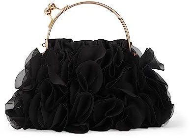 LUI SUI Bolso de Flores de Satén Suave para Fiesta Nocturna