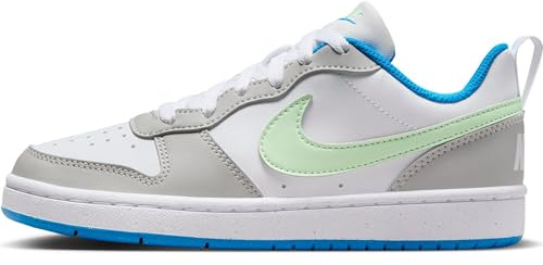 Nike Sneaker Court Borough Low Recraft (GS), Grigio Bianco Verde, DV5456-005, 38.5 EU (6Y US)