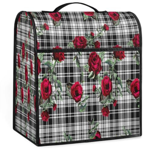 Rose Flower Plaid Pattern Cover Dust Cover For All 4.4-7.6L Mixer Coffee Machine Dust Cover Stand Mixer Dust Cover for Kitchen Mixers Accessories