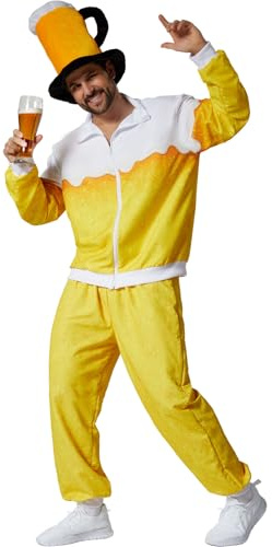 dressforfun Bier Kostüm, lustige Kostüme, Jogginganzug Herren Set, Trainingsanzug, Faschingskostüme, Karneval Kostüm Herren, Gruppen Kostüm, Partnerkostüme Erwachsene, Faschingskostüme Männer