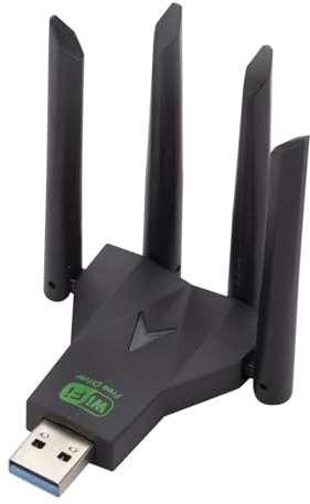 Adaptador WiFi USB de doble banda de 1300 Mbps, 4 antenas, tarjeta de red para PC, portátil, compartir, no necesita controlador dongle tarjeta de doble banda