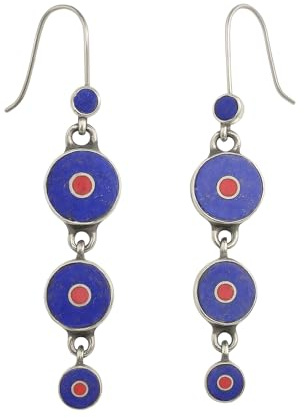 Einzigartige Ethnische Designer-Ohrringe Langen Tropfen für Damen Blaue Ohrringe Lapislazuli Edelstein Chip-Inlay Tibetische Stammes-Boho-Ohrringe von Handwerkern