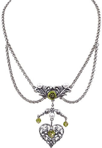 Moschen-Bayern Trachtenschmuck/Dirndlschmuck/Damen - Trachtenkette/Dirndlkette Trachtenherz/Herzkette - Grün