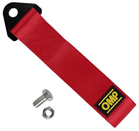 QOONESTL 8-12 MM Racing Car Trailer Sport Rope Towing Strap Set High Strength Towing Hook Red for Vehicle Front Rear Bumper (Red)