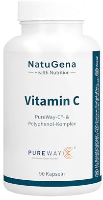 NatuGena Vitamin C, PureWay-C- & Polyphenol-Komplex, OPC aus Weintraubenkern-Extrakt und Querecitin, 90 Kapseln (1 Monats Packung)