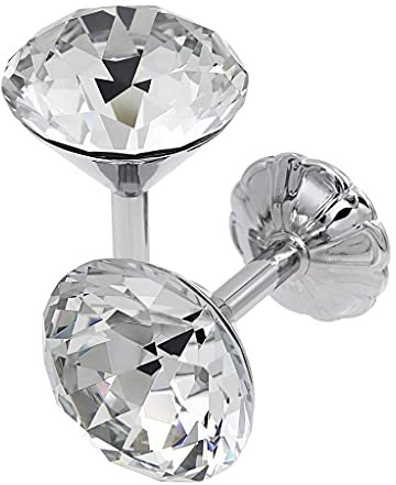 BSTKEY 60mm Crystal Curtain Hook Holder Drapery Tie Backs- Wall Mounted Window Curtain Holdback Wall Hook Tassel Holder (Silver)