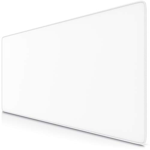 TITANWOLF XXL Speed Gaming Mauspad 900x400mm, Mousepad, Tischunterlage Large Size Groß, verbessert Präzision und Geschwindigkeit, abwaschbar, für Microsoft Logitech Maus Tastatur, Weiß