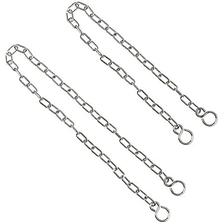 UYUYong - Juego de 2 cadenas de acero inoxidable, cadena para bañera con ganchos, cadena de fregadero con gancho de 8-45/30 cm