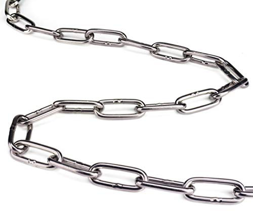 2m Edelstahl V4A Schweißkette DIN 763 4x32mm Edelstahl Rundstahlkette geschweißt 4mm, langgliedrig 2 Meter V4A Kette