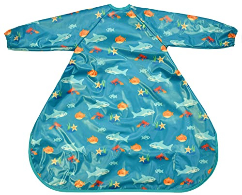 Bibetta Wipeezee Premium Weaning Bibs With Sleeves - Turquoise