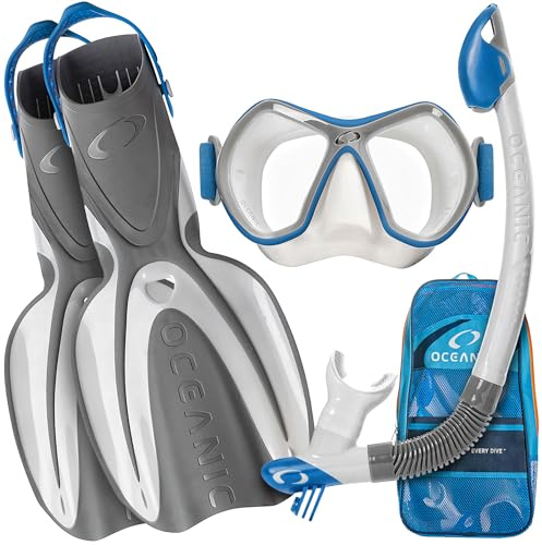 Oceanic Snorkel Set, Mask, Fins & Mesh Gear Bag