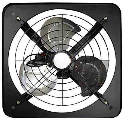 Vent Fans，Exhaust Fan 10inch Powerful Industrial Ventilation Extractor Metal Axial Exhaust Commercial Air Blower Fan for Kitchen Inline Window Fan, 45W, Black for Kitchen Bathroom Garage Attic