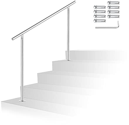 Randaco Edelstahl Handlauf Geländer Innen und Außen, Treppengeländer für Balkon Brüstung Treppen Hauseingang, (150cm, 0 Querstreben)