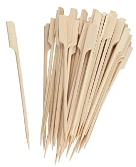 Fackelmann Juego de 50 palitos de comida para dedos – Pinchos de madera para aperitivos pequeños, 50 picotas para aperitivos, canapé, comida para dedos y otros – aproximadamente 15 cm de largo