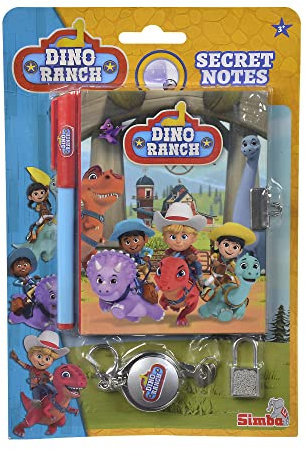 Dino Ranch Geheimes Notizbuch, Buch 11x14cm mit Schloss, magischer Stift mit UV Tinte, UV-Lampe, ab 3 Jahre