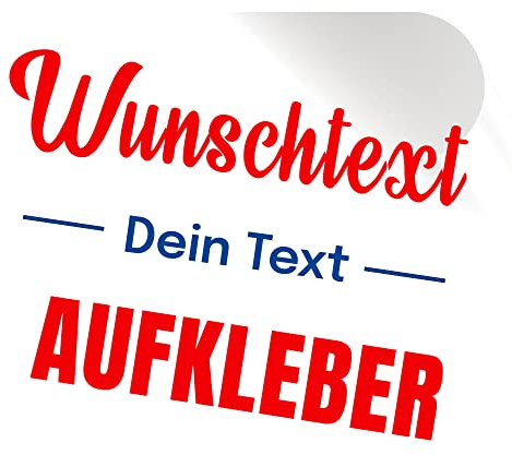 PRINT.GG Aufkleber Selbst Gestalten (Live-Vorschau) | Personalizierter Vinyl Schriftzug | Auto | Motorrad | Boot | Fenster | Tür - Text Aufkleber nach Wunsch