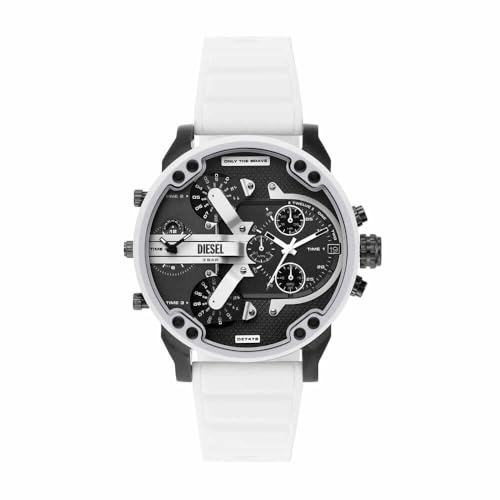 Diesel Mr. Daddy Uhr für Herren, Quarz-Multifunktionswerk mit Leder-, Nylon- oder Silikonarmband