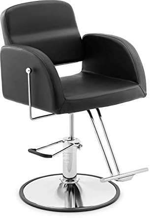 Physa Physa YOXALL Black Sillón de peluquería con reposapiés Color Negro/Plateado Silla de Peluquero/barbero Regulable en Altura