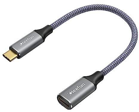 CLEEFUN USB C Verlängerung Kurz 30CM USB 3.2 Typ C Stecker auf Buchse | Verlängerungskabel Unterstützt 10Gpbs Sync 100W Lade für PSVR2 MacBook Air, Galaxy S23/S22/S21