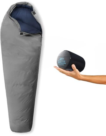Down Ultra Air Mummy Sleeping Bag 1.3lbs 50°F, 700 Fill Power Sleep Sack for 3 Season, Ultra Lightweight, Compact and Portable, for Hiking Traveling Camping Backpacking Adult Outdoor Durable (C2102)