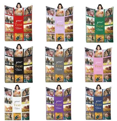 gorm Individuelle Decke mit Bild, individuelle Decke mit Foto und Text, Geburtstag, Weihnachten, Halloween, Geschenk, personalisierte Überwurfdecke (70 x 100 cm)