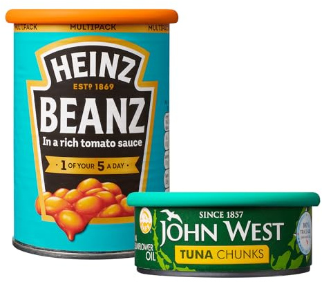 MOOPOPS Reusable Silicone Tin Can Tops - 2 Pack | Dishwasher & Fridge Safe | Airtight & Leakproof Lid | Durable & Made to Be Reused | Easy to Use | Designed to Fit Standard Sized Tins | BPA Free