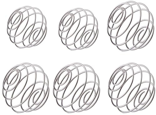 LMOGWL6 Stücke Edelstahl Protein Shake Cup Metallkugel, Federball Rührkugel Metalldraht Shake Ball, verwendet für Proteinpulver, Milchshake Pulver, gemischte Getränkemischer (4 große 2)