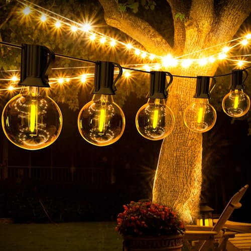 Catena Luci da Esterno Giardino, 10M/33FT G40 IP44 Impermeabile Catena Luminosa Esterno, Luce Regolabile 15+1 LED Lampadine Esterno Filo Luce Calda, Lampade Esterno Giardino per Terrazzo, Gazebo
