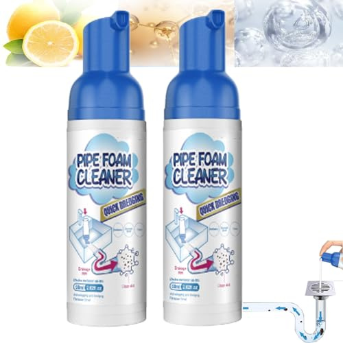 SHENG EN Yougo Drain Cleaner, Yagou Foam Drain Cleaner, Bathroom Drain Cleaner, Shower Drain Clog Remover, Natural Drain Cleaner Clog Remover (2pcs)
