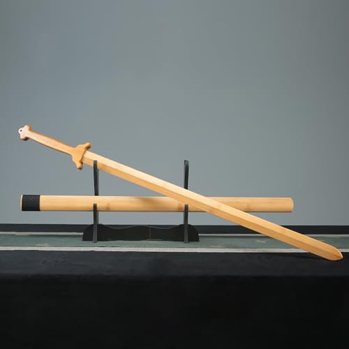 Espada de bambú natural con vaina de 103 cm,espada de madera maciza de bambú,espadas de madera hechas a mano,para decoración,exhibición,cosplay,kendo,bokken de entrenamiento,espada recta marcial china
