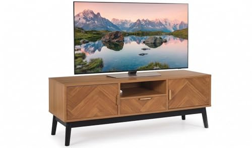 HOME DECO FACTORY Meuble TV Bas Felix Lounge Edition Contemporain Marron