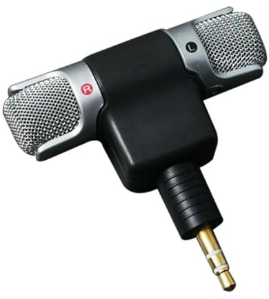 Gadpiparty 3,5-mm Kleiner Stereo Mikrofon mit L-förmigem Vergoldetem Stecker für PC und Laptop Stahl und Kupfermaterial Hohe Empfindlichkeit und Rauschunterdrückung
