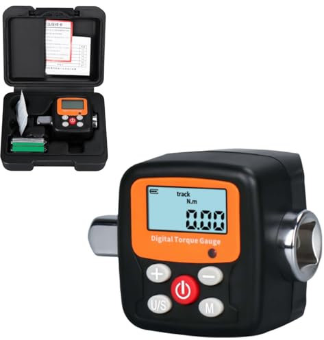 Präzisions-Drehmomentschlüssel-Adapter, 3/8 digitaler Drehmoment-Adapter, elektronischer Drehmoment-Werkzeug-Konverter und Messgerät mit erweiterter Digitalanzeige für Auto, Fahrrad (ZNCG-135)