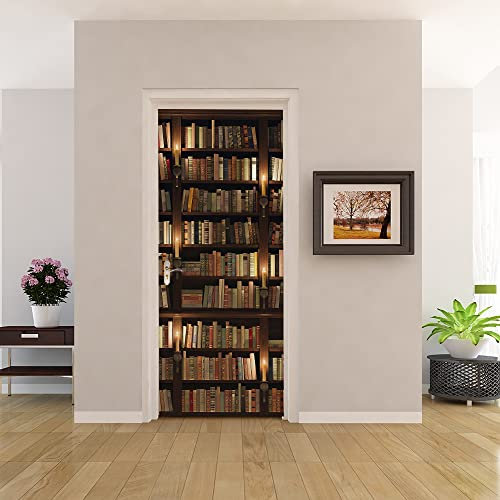 Türtapete Selbstklebend 100x200 TürPoster 3D Türaufkleber Türfolie türsticker Foto Vinyl Tür Plakat für Schlafzimmer Toilette Verschönern Deko türen Bücherregal