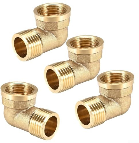 4 Stück Messing-Winkelbögen, 1,27 cm Rohrwinkel, zum Verbinden von Kupfer, Stahl und Gusseisen, verschiedene Arten von Rohren und Systemkomponenten