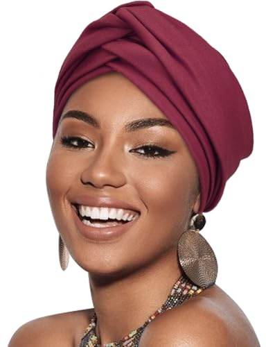 DRESHOW Kvinnor Turban Förbindning Tvinnad Fläta Hårskydd Omslag Hatt Afrikansk Mössa Huvudbonader Chemo Cancer Keps