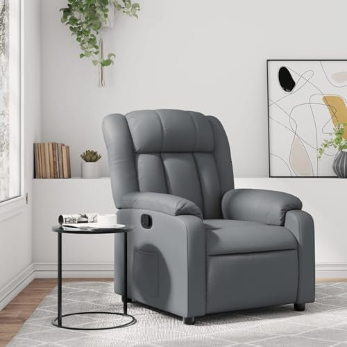 Xichuzi Relaxsessel Grau Kunstleder, Fernsehsessel, Kinosessel, Lesesessel, Tv Sessel, Ohrensessel, Armsessel, Seselstuhl Wohnzimmer - 373563