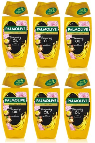 6x Palmolive Thermal Spa PAMPERING OIL Shower Gel 250ml with Macadamia Oil