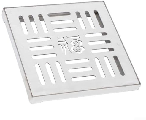 FUBESK Edelstahl-Ablaufgitter, für den Außenbereich, Kanalrost, Regenwasser-Bodenablauf mit Rahmen, für Auffahrt, Garten, öffentlichen Raum, 150 x 150 mm, 200 x 200 mm, 300 x 300 mm (150 x 150 x 20 x