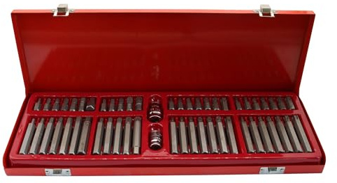 SECURA Bitsatz 54-tlg. Steckschüssel/Sechskant, Torx, Torx TR, Vielzahn